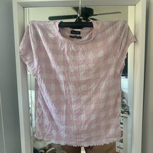 pink and white checkered top